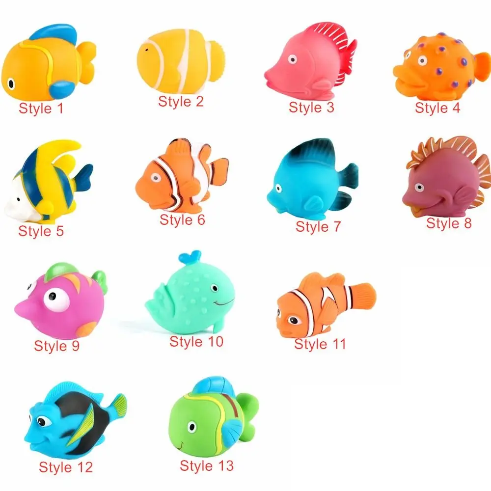 Water Play Fish Animals Baby Bath Toys Spray Water Soft PVC Shower Toy Squeeze Float Swimming Water Toys Bathroom