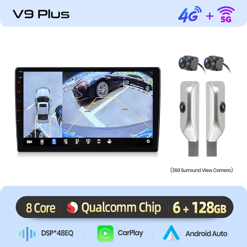Junsun Android Auto autoradio voor Toyota Aygo Peugeot 108 Citroen C1 2014~2021 Multimedia draadloze CarPlay SWC GPS Navi 360 graden camera