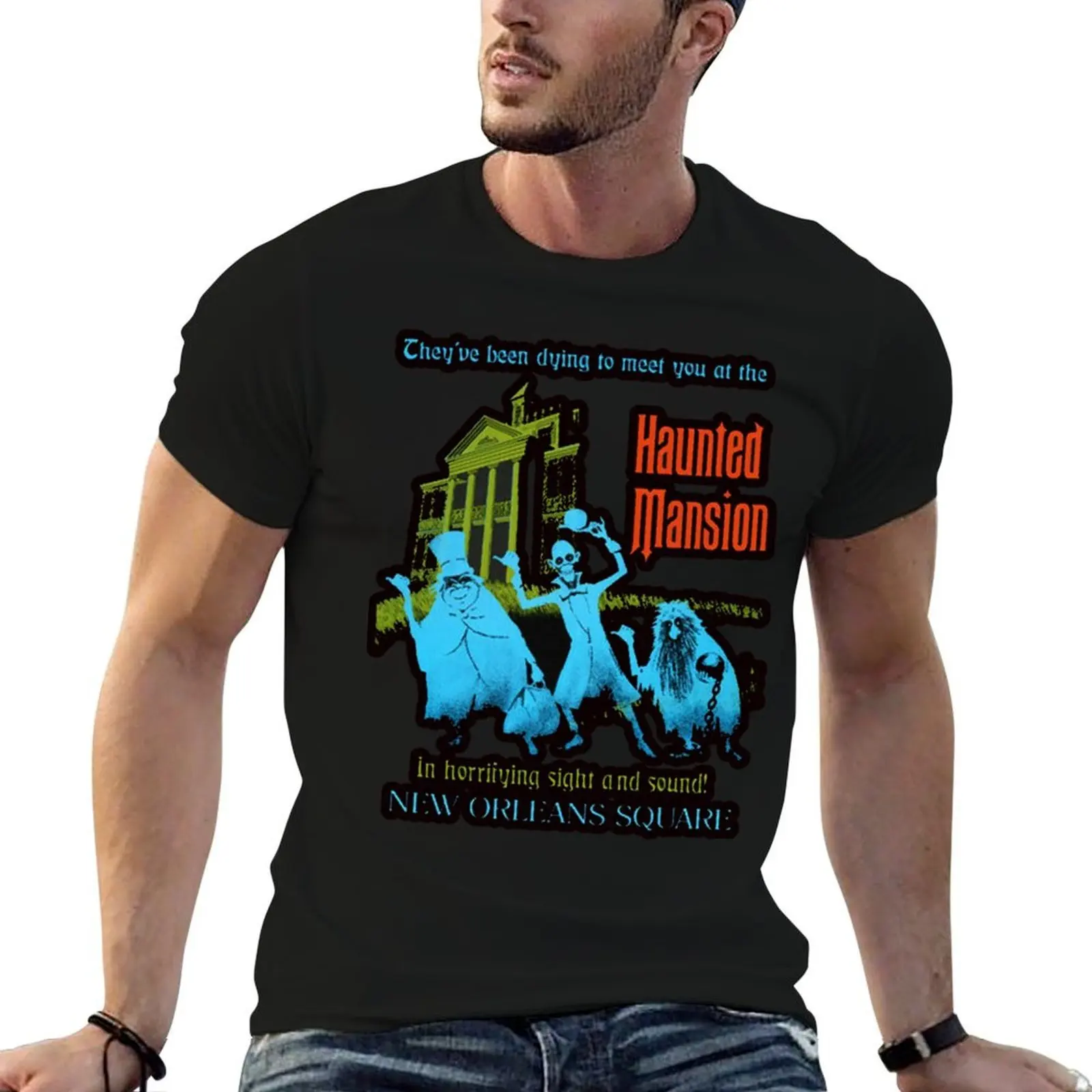 

THE HAUNTED MANSION HAT BOX HALLOWEEN SHIRT T-Shirt t shirt for man cotton t shirt pack T-Shirt