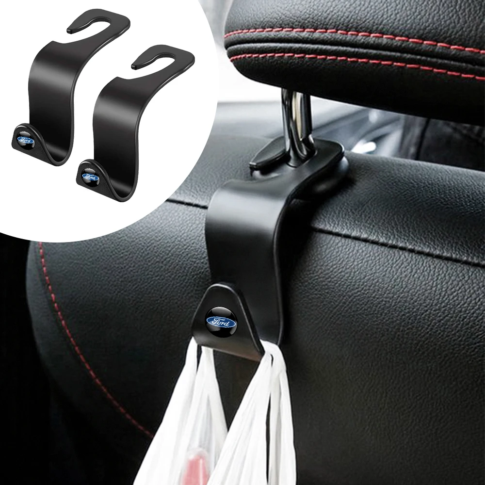 2pcs ABS Car Seat Back Hooks Holders Storage Hanger Car Interior Accessories For Ford Focus mk2 mk3 Fiesta mk7 Ranger Mondeo mk4