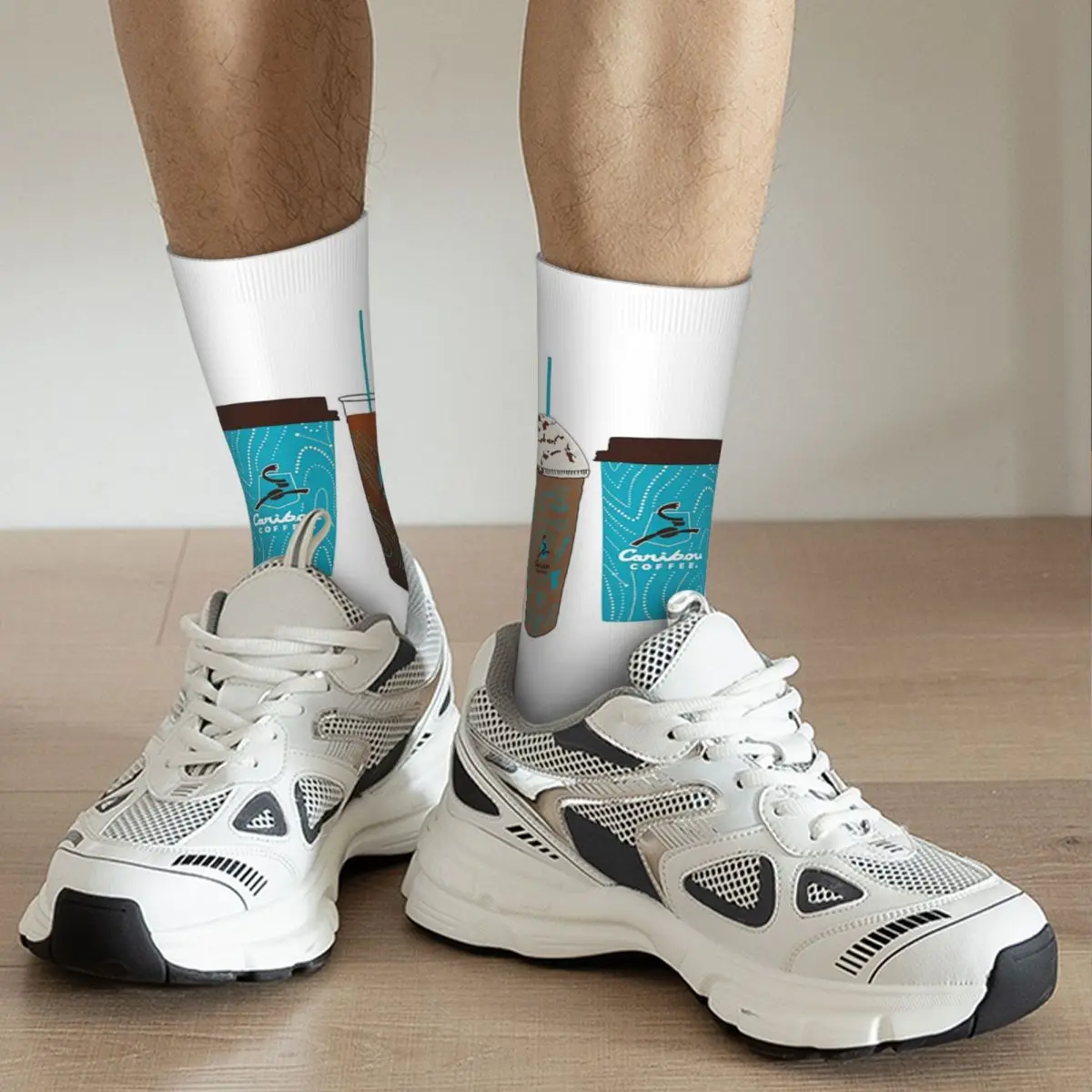 캐리부 커피 컵 양말 하라주쿠 슈퍼 소프트 스타킹 올 시즌 롱 양말 남성용 여성용 크리스마스 선물용 액세서리