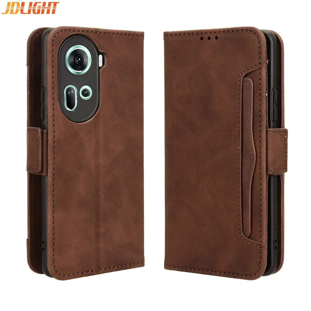 Wallet Cases For OPPO Reno 11 / 11 Pro 5G Global Case Magnetic Closure Book Flip Cover Leather Card Holder Mobile Phone Bags