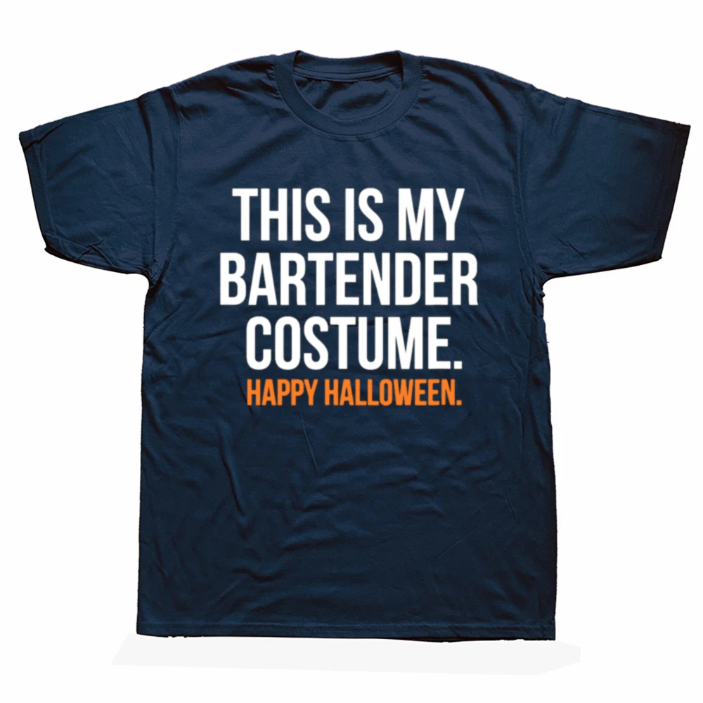 �This Is My Bartender Costume“ Lustiges Halloween-T-Shirt für Herren und Damen, modisches, lässiges T-Shirt aus 100 % Baumwolle, lockeres, übergroßes T-Shirt – Detail 2