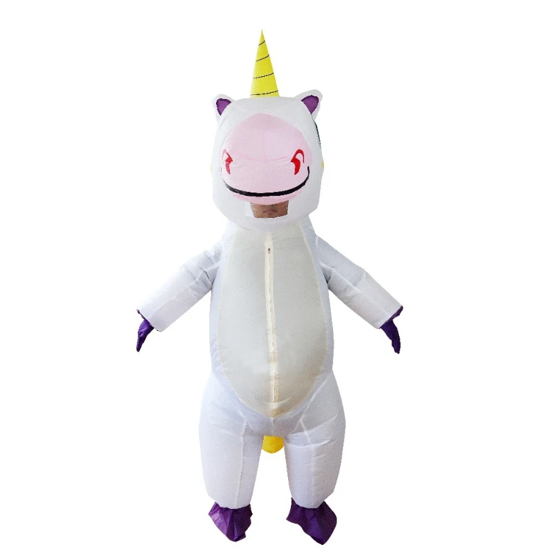 زي يونيكورن قابل للنفخ للبالغين - فستان تنكري لكامل الجسم للهالوين والكرنفال وعيد الميلاد وأزياء الحفلات