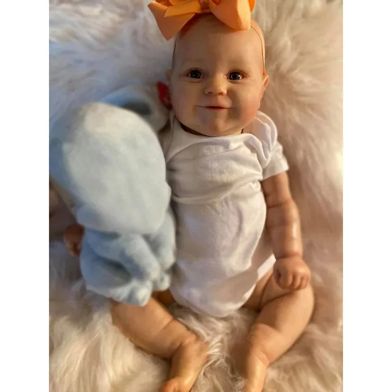 دمية أطفال تولد من جديد مقاس 50/60 سم مادي مع شعر مطلي عالي الجودة مصنوع يدويًا #5