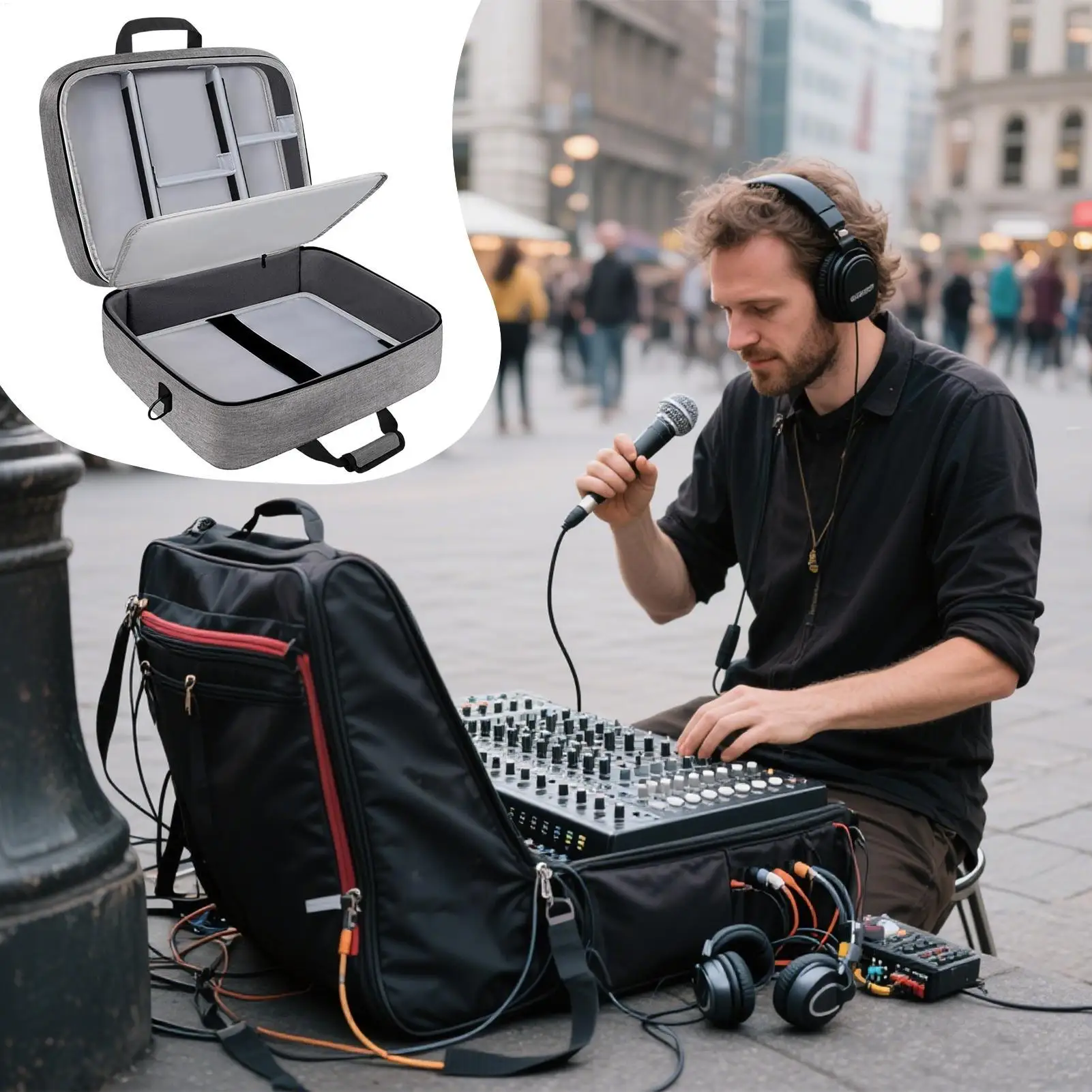 

Audio Mixer Bag DJ mixer protective bag Audio DJ Mixer Case large recording equipment bag Sound Instrument Accessories Storage