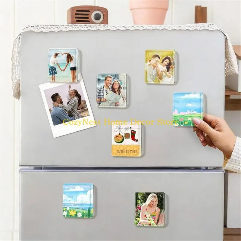 92MF Refrigerator Picture Craft Set with Clear Acrylic for Creating a Group of Meaningful Photo Magnets