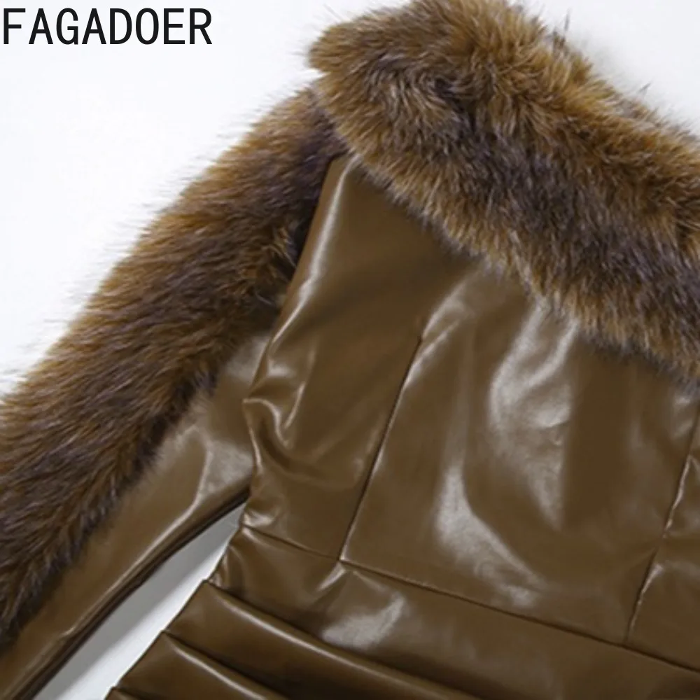 FAGADOER Winter New Sexy Fur Patchwork Bodycon Dresses Women Solid Color Off Showlder Ruched Dress Female Streetwear Vestidos