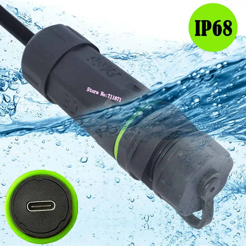 Zewnętrzne wodoodporne złącze adaptera przedłużającego Usb3.1 typu C żeńskie na żeńskie 1 2 Gniazdo adaptera przedłużającego Usb C typu C żeńskie