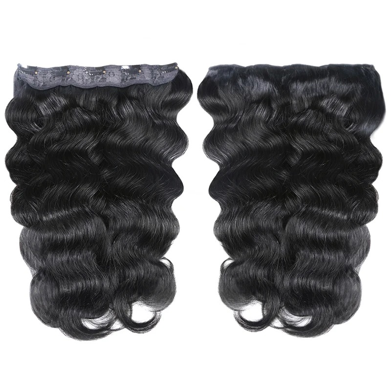 Body Wave Clip in Hair Extension Human Hair Clip in One Piece Brazilian Remy Hair Women Natural Seamless Extension Hair Clip 613