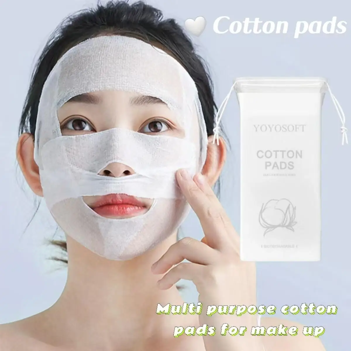 Tampon de coton extensible 100 pièces, coton humide, coton démaquillant, pour l'épilation du visage, tonique et masque Facial bricolage