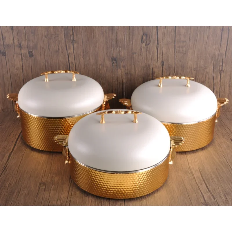 Ship Stock Big Capacity 3.5L+4.5L+5.5L Food Warmer Set Insulated 3PCS Food Warmer Casserole Insulated for Ramadan