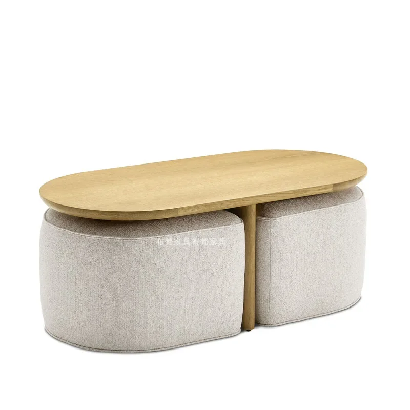 solid wood coffee table Nordic log style homestay coffee table Simple creative tea table Sofa stool