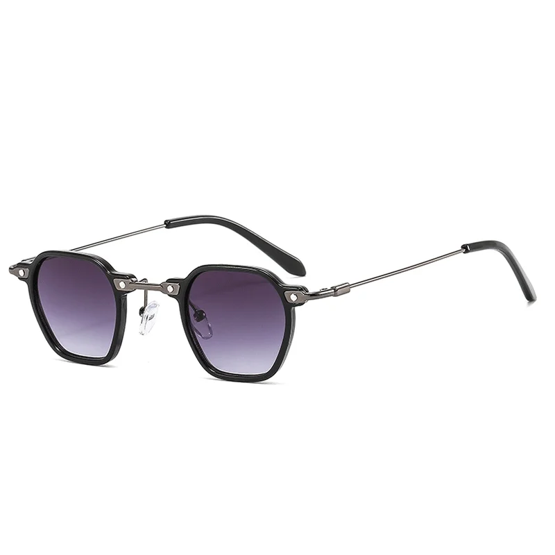 Neue Quadratische Retro Steam Punk Sonnenbrille Männer Frauen Runde Shades Gradienten Gläser Klare Linse Vintage Fahren Brillen Ozean Farbe – Detail 5