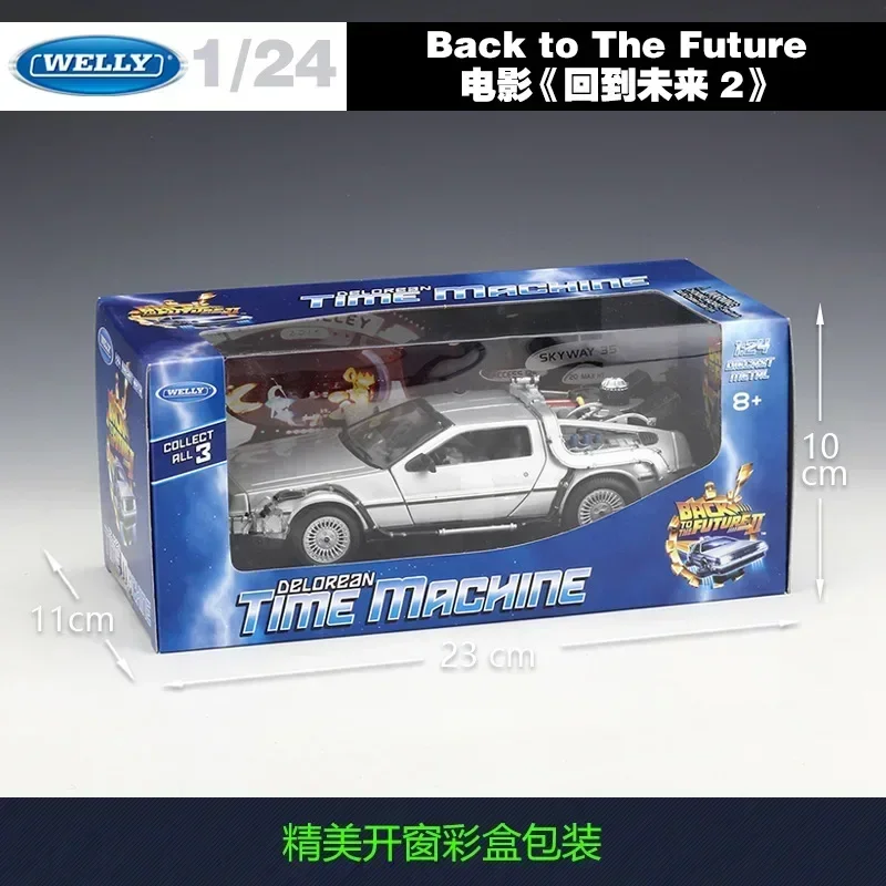 

WELLY 1:24 DMC-12 DeLorean Time Machine Back to the Future Car Model Diecast Metal Toy Car Model Simulation Collection Kids Gift