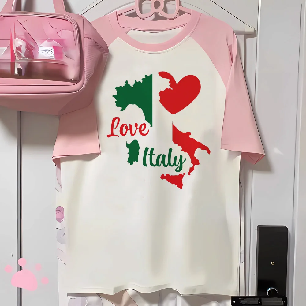 Maglietta italiana donna maglietta giovanile ragazza abbigliamento giapponese