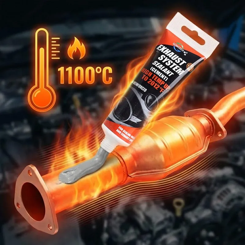 150ml 75ml High Temperature Sealant Car Exhaust Pipe Tailpipe Muffler Motorcycle Repair Auto Repair Tool Automotive Paste Glue