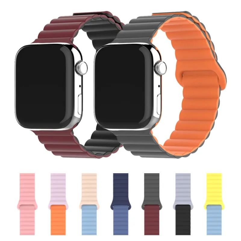 

Silicone Magnetic Loop strap For Apple watch band 44mm 40mm 45mm 41mm 38mm 42mm 49mm Bracelet iWatch Series 3 5 4 SE 7 6 8 Ultra