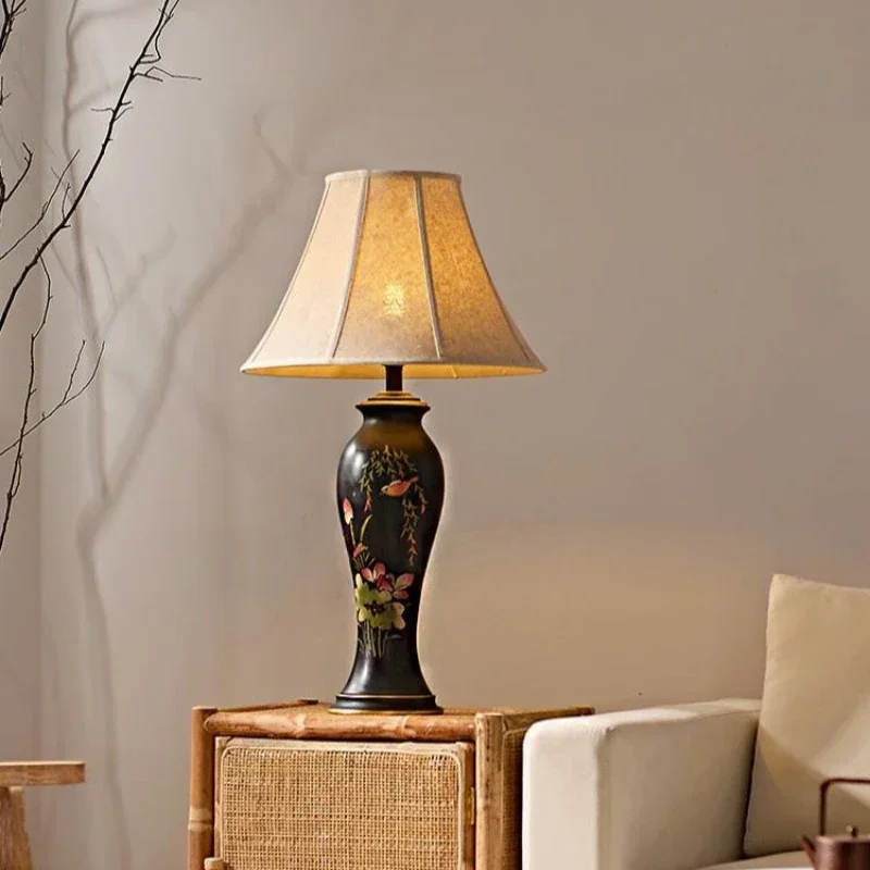 

SANDYHA Japanese Retro Ceramic Table Lamps for Bedroom Bedside Lamp Living Room Decor Home Dining Lighting Fixtures