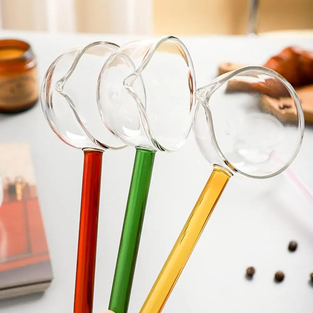 Durable Glass Spoon Handmade Glass Long Handle Spoon for Cooking Heat-resistant Kitchen Utensil Unique Serving Stirring for Home