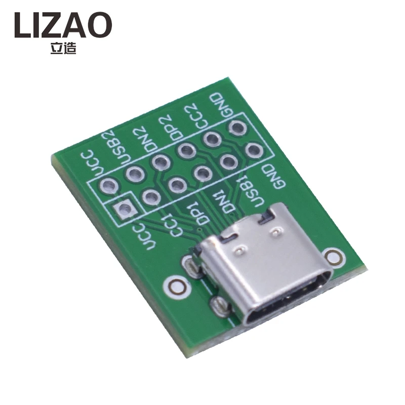 lizao-1-5-10-шт-usb-type-c-гнездо--dip-адаптер-тестовая-плата-для-легкой-пайки-и-прототипирования
