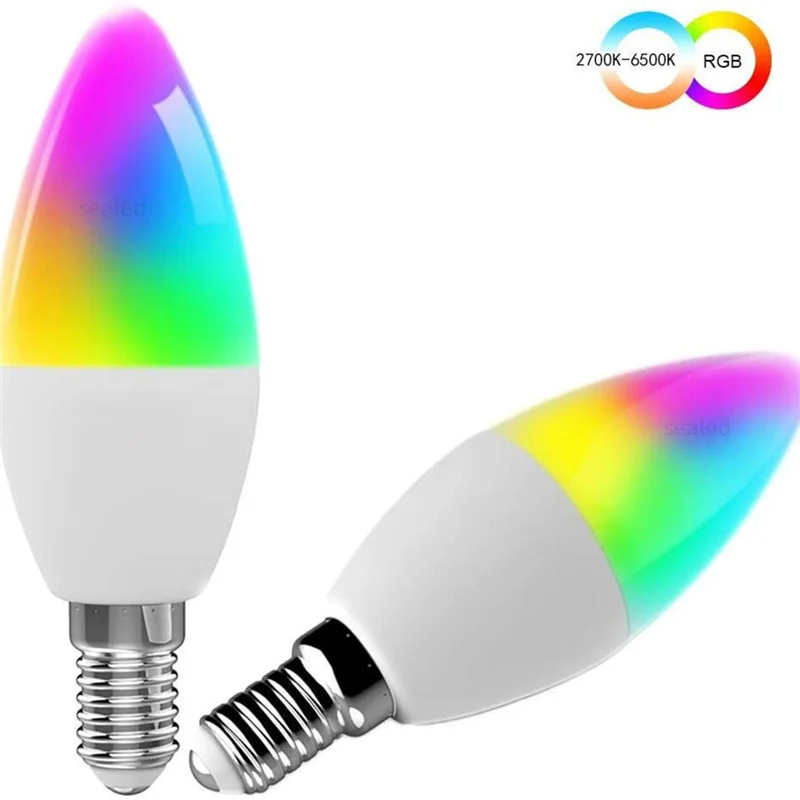 

A29F-2 шт. Tuya Smart Wi-Fi светодиодная лампа пятисторонняя спиральная свеча накаливания Wi-Fi RGB лампа дистанционного управления и голосовое управление 5 Вт