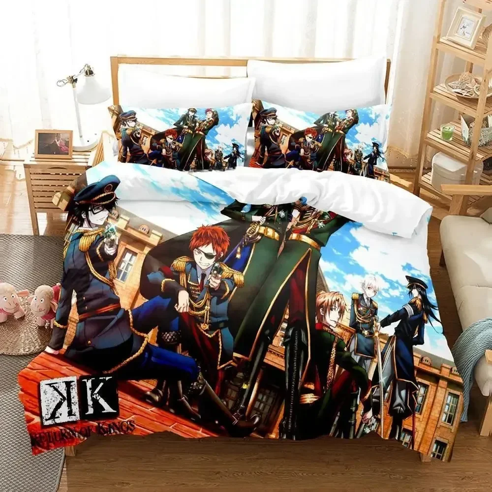 

K project Mikoto Suoh No Blood! No Bone! No Ash! Bedding Set Cartoon Anime three-piece set Adult Kid Bedroom Duvet cover Sets