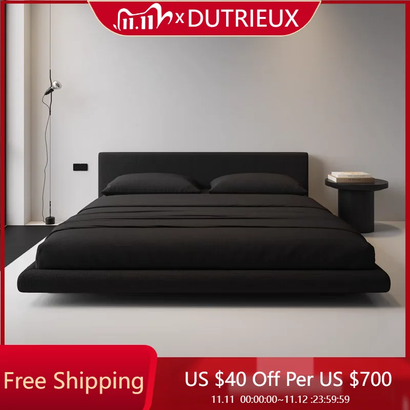 

Black Light Luxury Bed Minimalist Floating Fashionable Modern Quality Bed High End Wedding Confortable Muebles Home Furniture