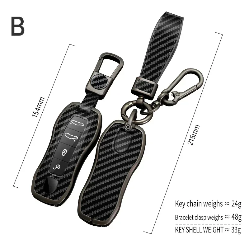 탄소 섬유 아연 합금 자동차 스마트 키 쉘 커버 케이스, 포르쉐 뉴 카이엔 파나메라 911 992 타이칸 자동차 키 케이스 액세서리