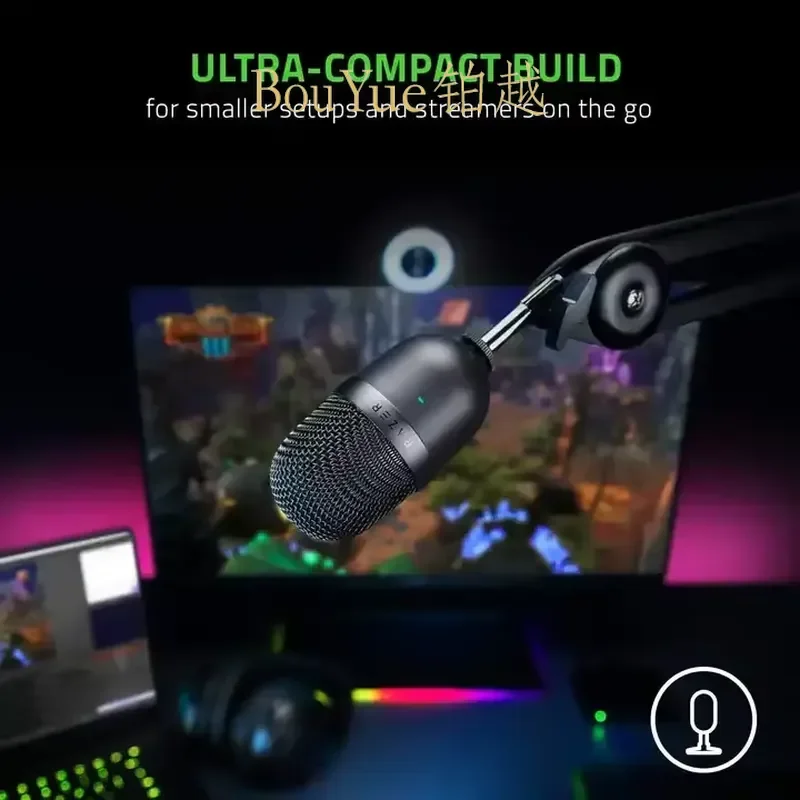 USB Gaming Microphone for PC Streaming Podcasting Studio Condenser Mic with Mute Button Noise Cancelling for Live Broadcast