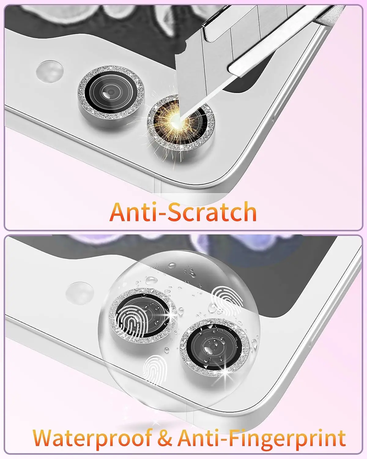Für Samsung Galaxy Z Flip 8/Flip7/Flip6 Flip5 Glitzer-Metall-Diamant-Legierung Kameraobjektiv-Ringkappe HD-Glas-Schutz Bling Locator – Detail 21