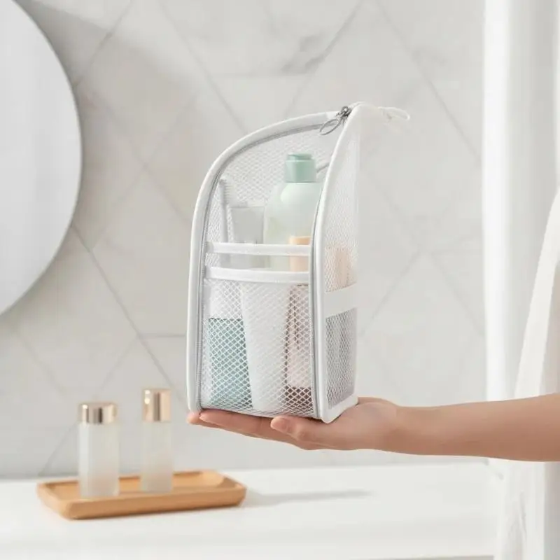Standing Mesh Toiletry Bag Portable EVA Foldable Cosmetic Organizer 1/2/4Pcs Ideal Gift for Friends Family Travelers