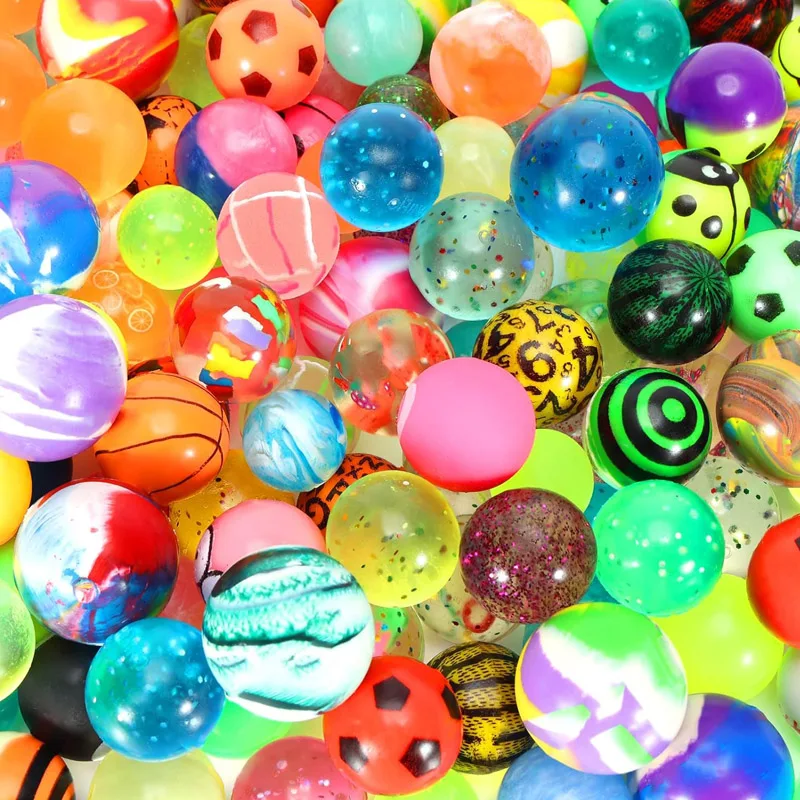 50PCS Kids Party Goodie Gift Bag Stuffer Fillers Rubber Bouncy Ball 27MM Balle Rebondissante Classroom Carnival Prizes