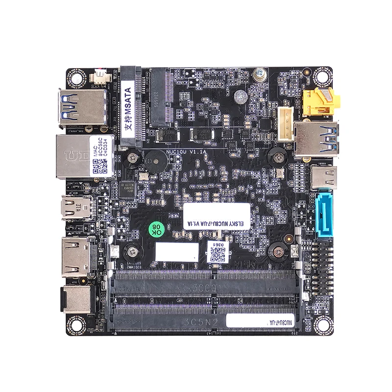 2026 ELSKY NUC Mini Motherboard with CPU and RAM DDR4 8th 10th Gen I3 I5 I7 MSATA 4K Mini-DP Type -C Smallest Computer Board