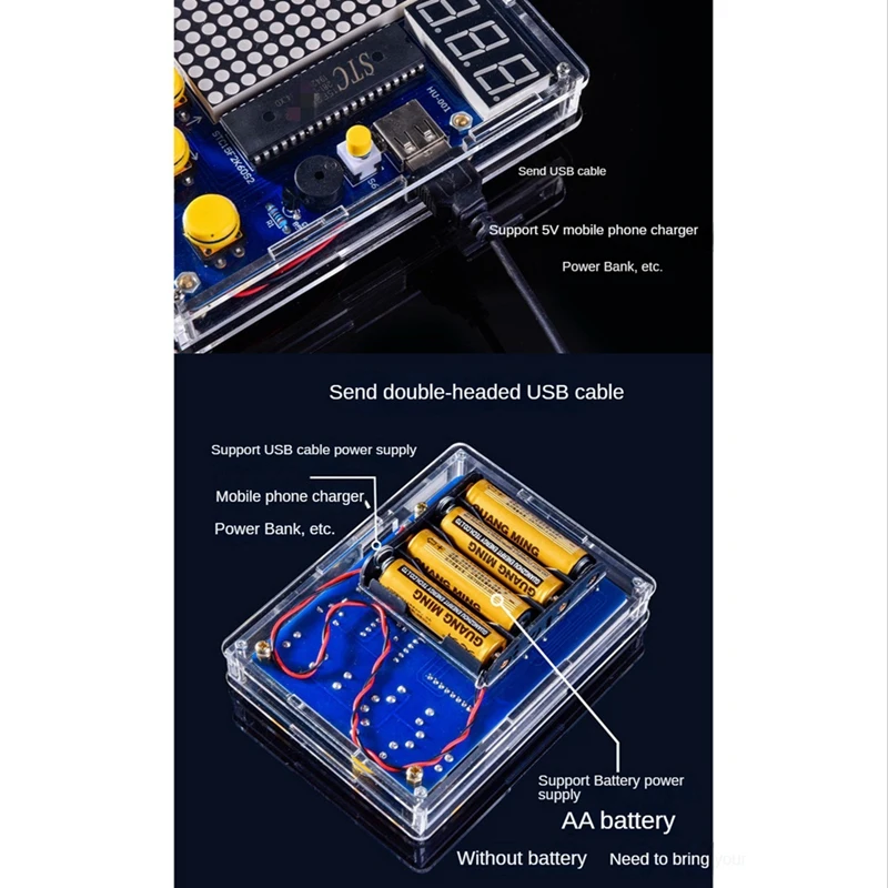 1Set DIY Electronic Soldering Welding Tranning Set Electronic Soldering Kits With Acrylic Case