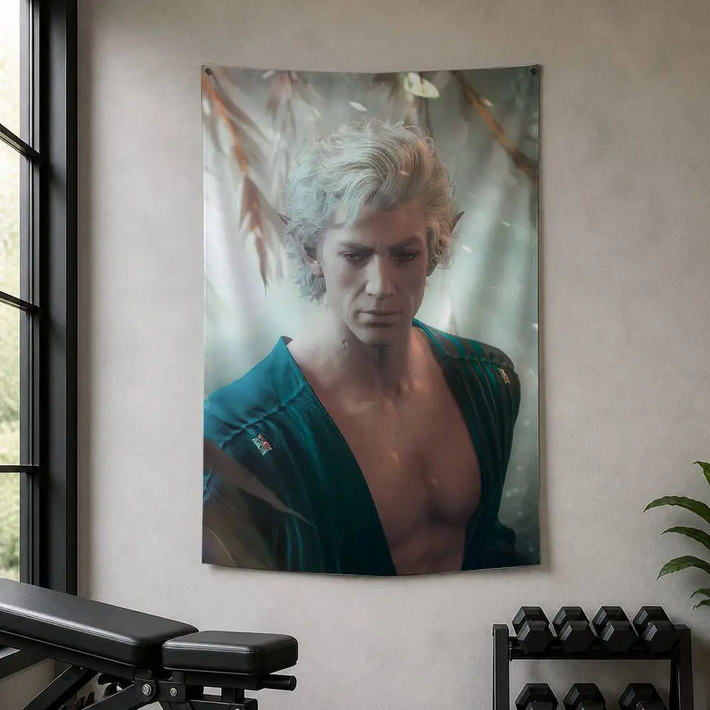 B-Baldurs A-Astarion Gate Decorative Wall Flag Banner for Home Garden Garage Indoor Outdoor Decor