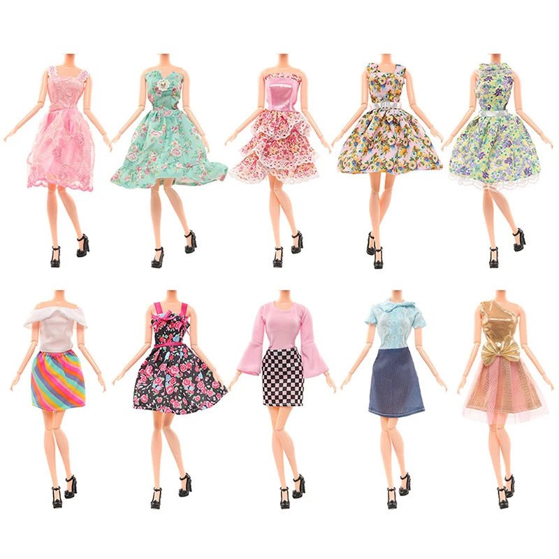 30CM Doll Clothes Changing Fashion Set Street Photo Dress Casual Pants Floral Skirt