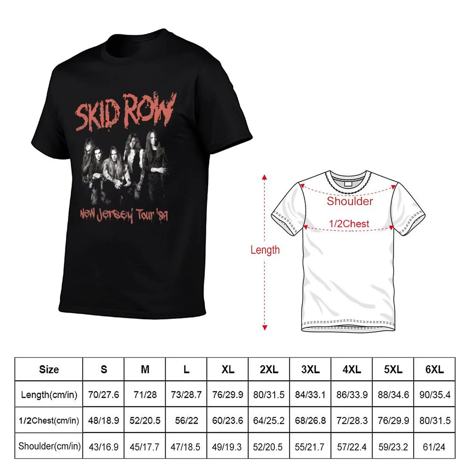Best Seller classic Rock n Roll Hard Rock Sleaze Heavy Metal Skid Row Tour 89 T-Shirt Basic Casual Short Sleeve Cotton Shirt