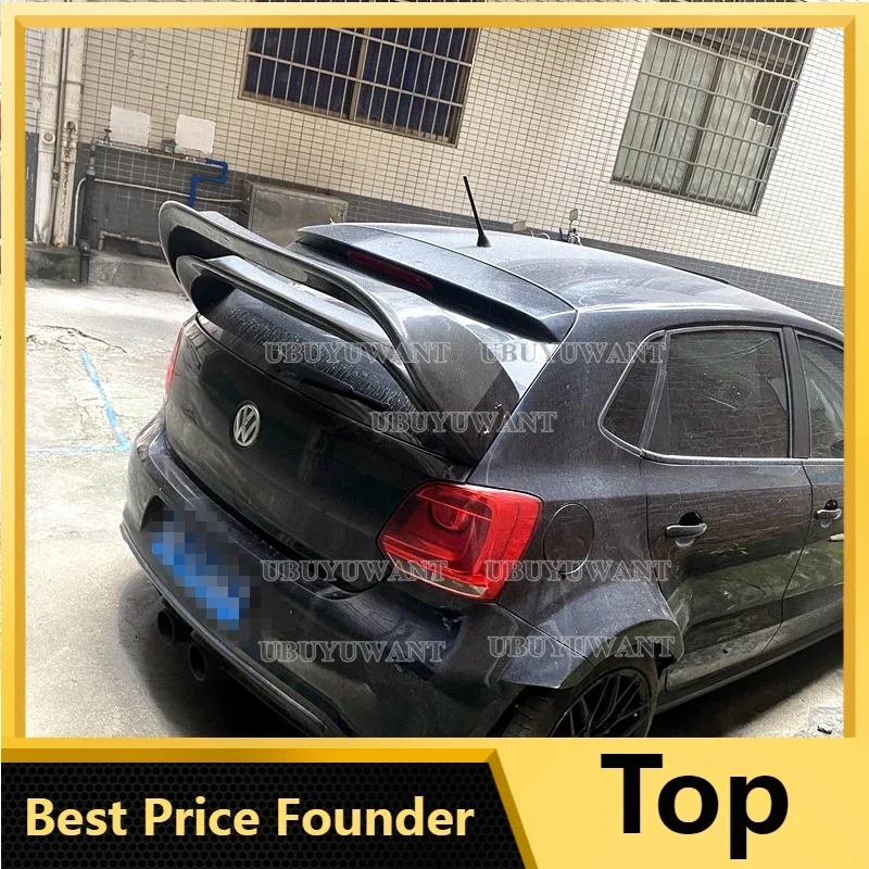 

For Volkswagen Polo MK5 6R 6C 2011-2018 FRP GLOSSY BLACK Plastic Roof Spoiler Car Rear Roof Spoiler