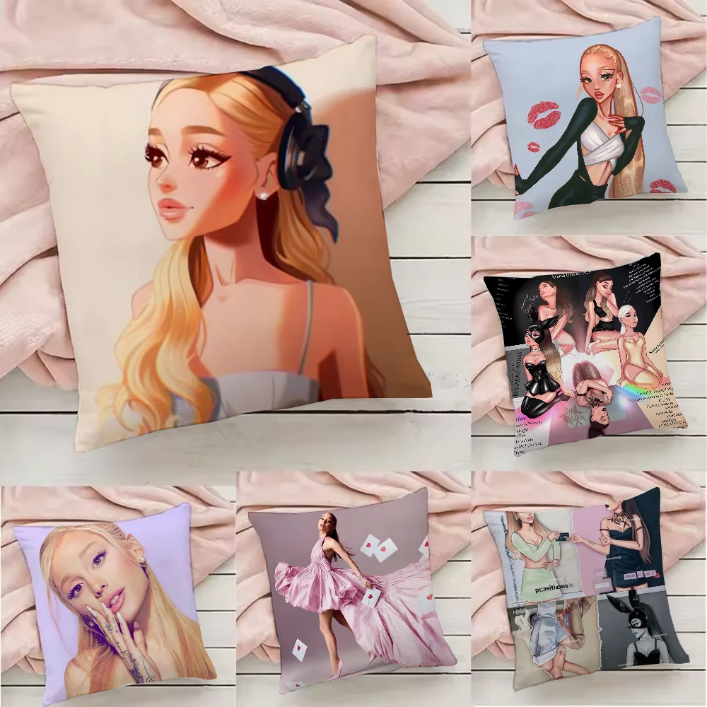 Ariana GrandeS Pillow Case Pillowcase Anti-dustmite Pillow Invisible zipper silky short plush Sofa cushion cover