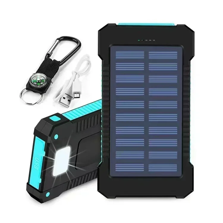 

200000mAh External Battery Solar Power Bank LEDSOS Flashlight FAST Charging Portable Waterproof Powerbank for Smart Mobile Phone