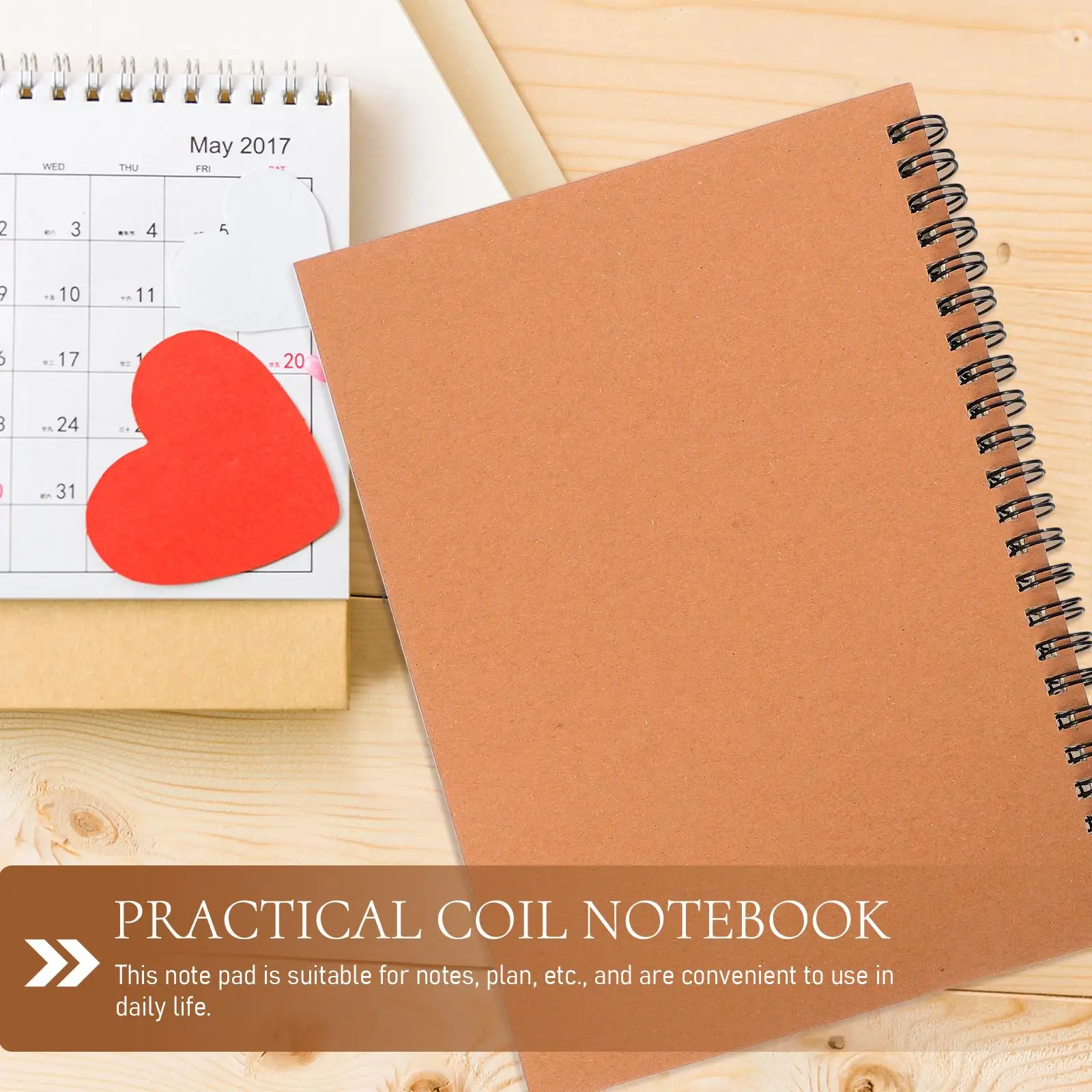 Leather Cover Notebook A5 Brown Spiral Wirebound Thick Paper Classic Minimalist Study Memo Note School Supplies Cute for Work