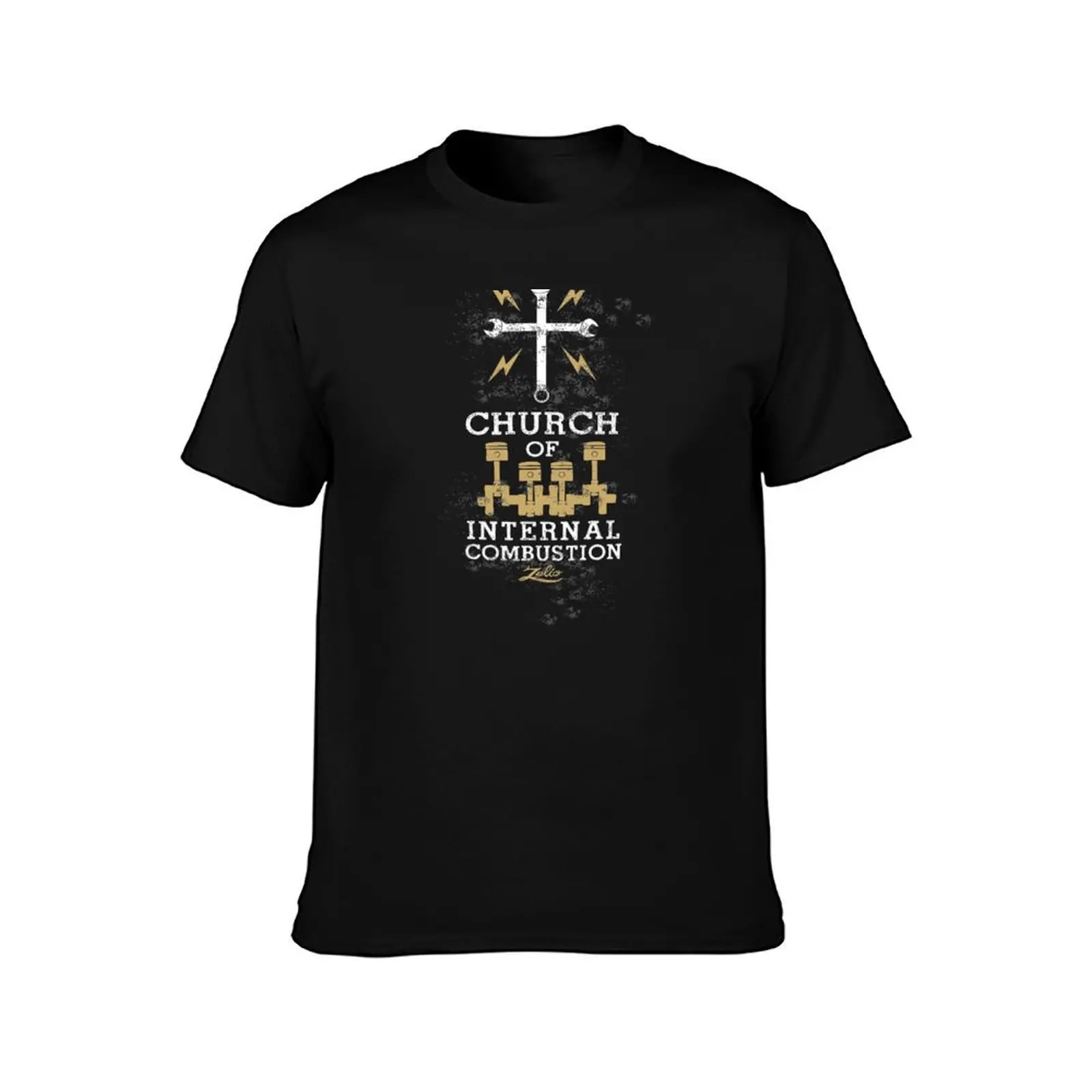 Church of Internal Combustion T-Shirt Soft Stretch Short Sleeve Top T-Shirt