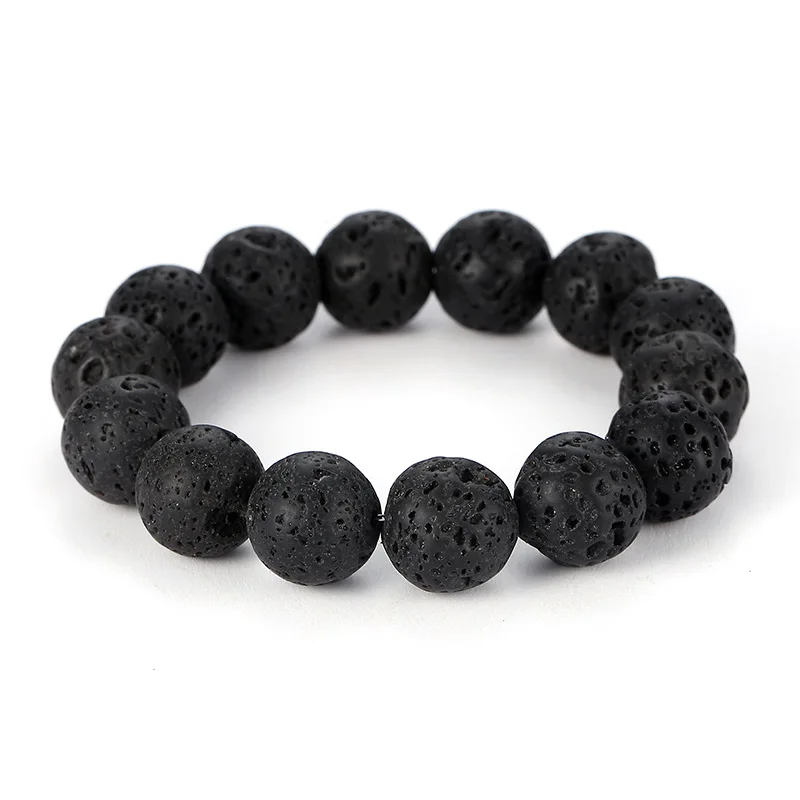 Retro Rosary Bracelet Natural Volcanic Stone Stretch Bead Bracelet Men's and Women's Meditation Yoga Healing Bracelet