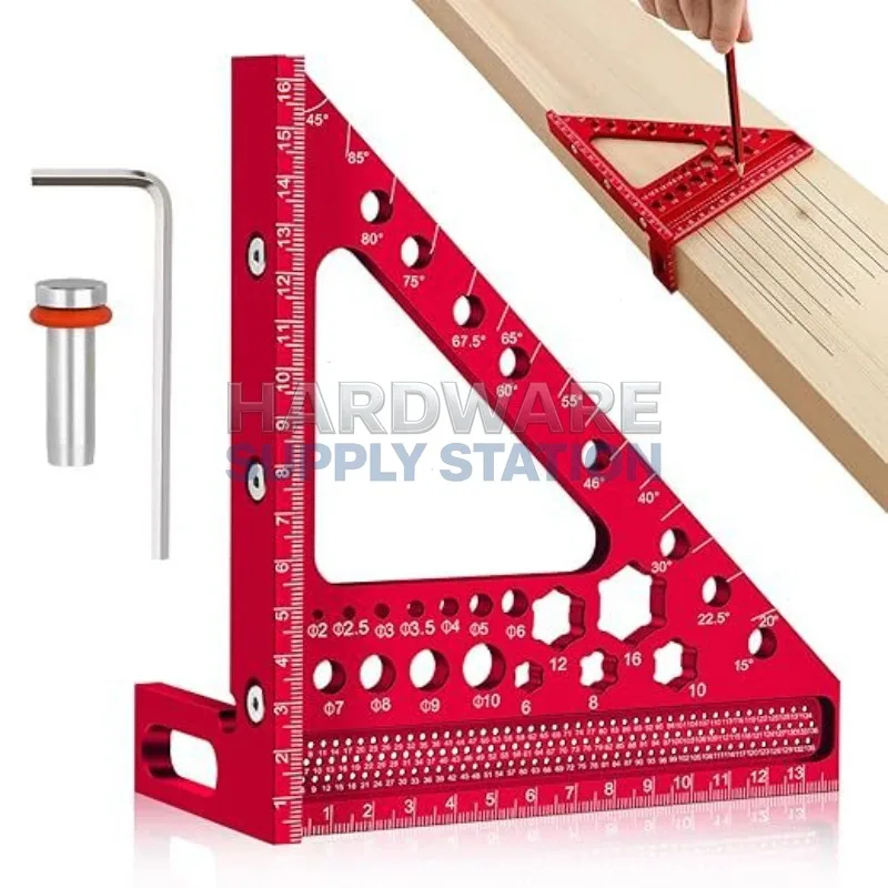 

Multi functional decoration high-precision marking scale, wooden straight triangle ruler, aluminum alloy