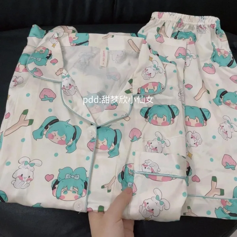 

Hatsune Miku Kawaii summer new anime peripheral pajamas short-sleeved Japanese cartoon cute student home suit outfit wholesale