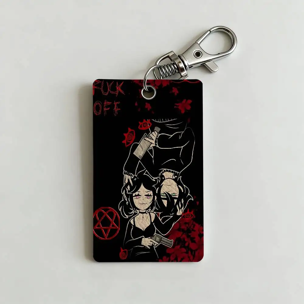 A-Andy and L-Leyley Card Holder Men And Womenn Universal Antirust Keychain Learther Access Drop Key Tag Ring