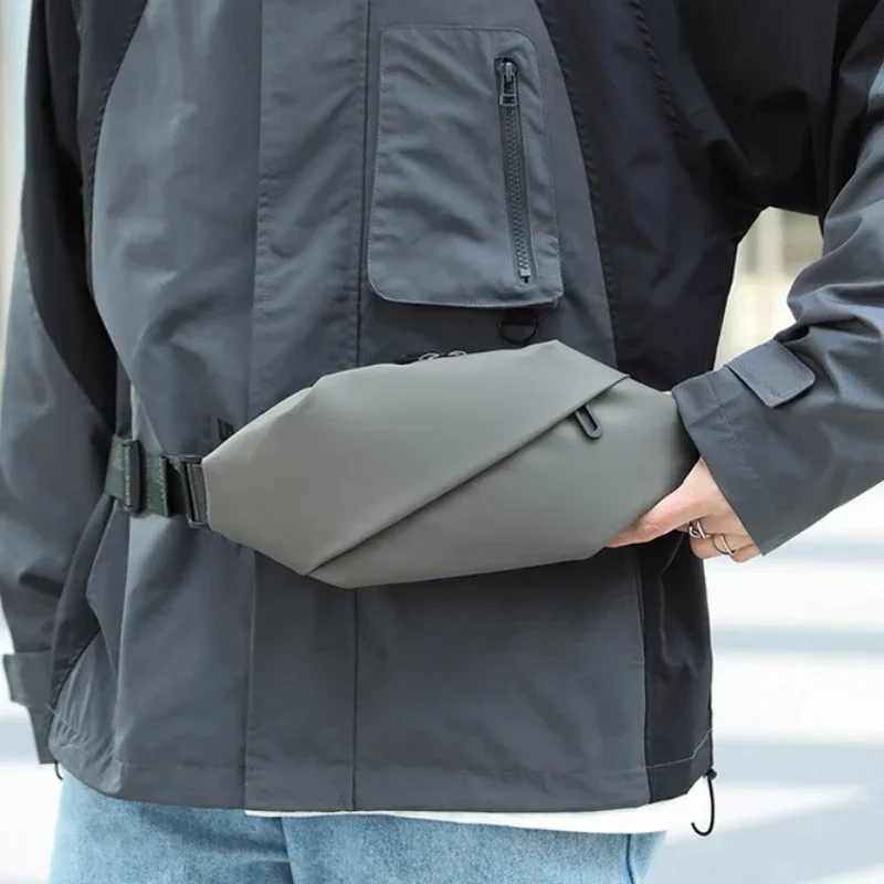 Riñonera minimalista para deportes al aire libre para hombre, riñonera impermeable para correr y trotar, elegante bolso cruzado con cinturón,