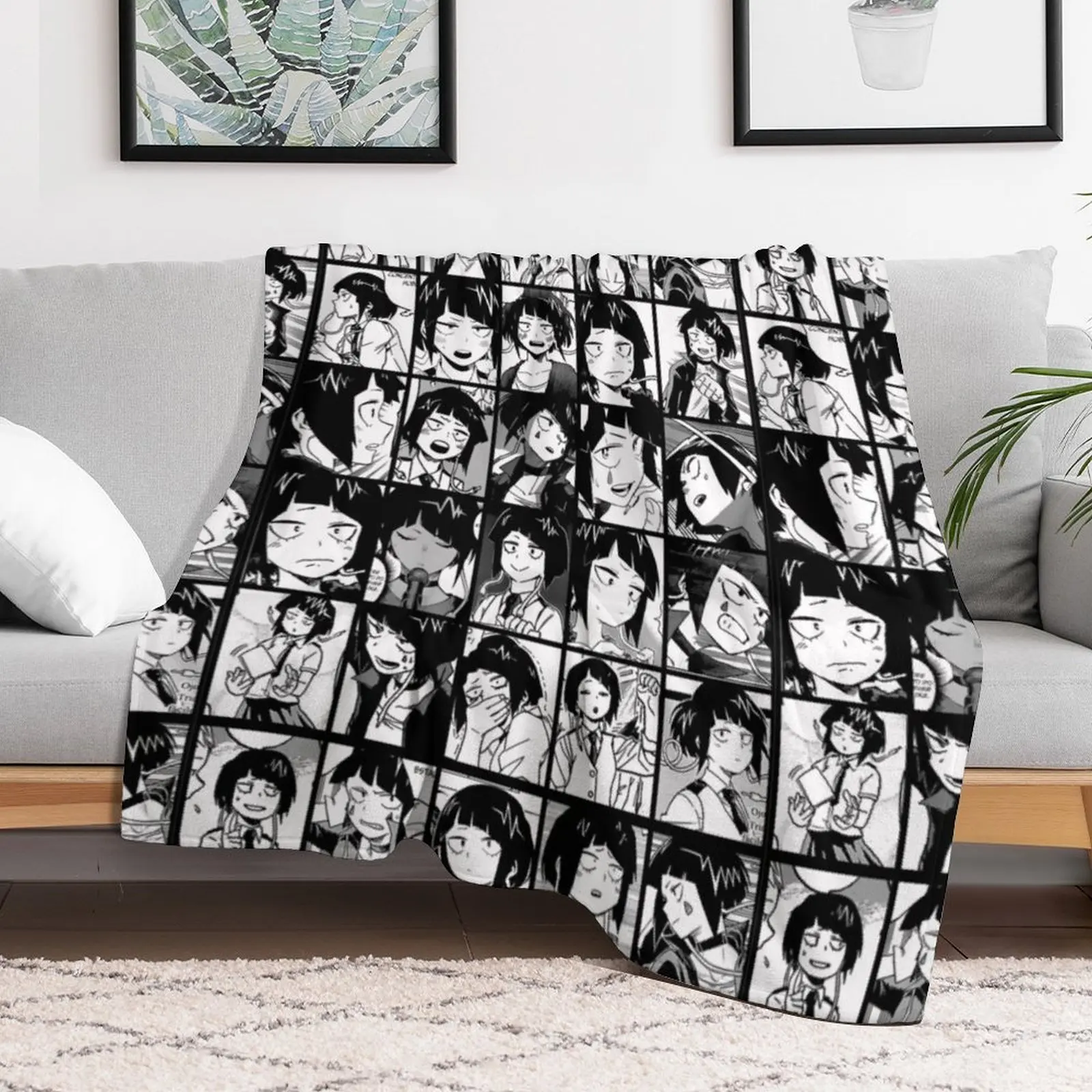 Jirou manga panel collage Throw Blanket