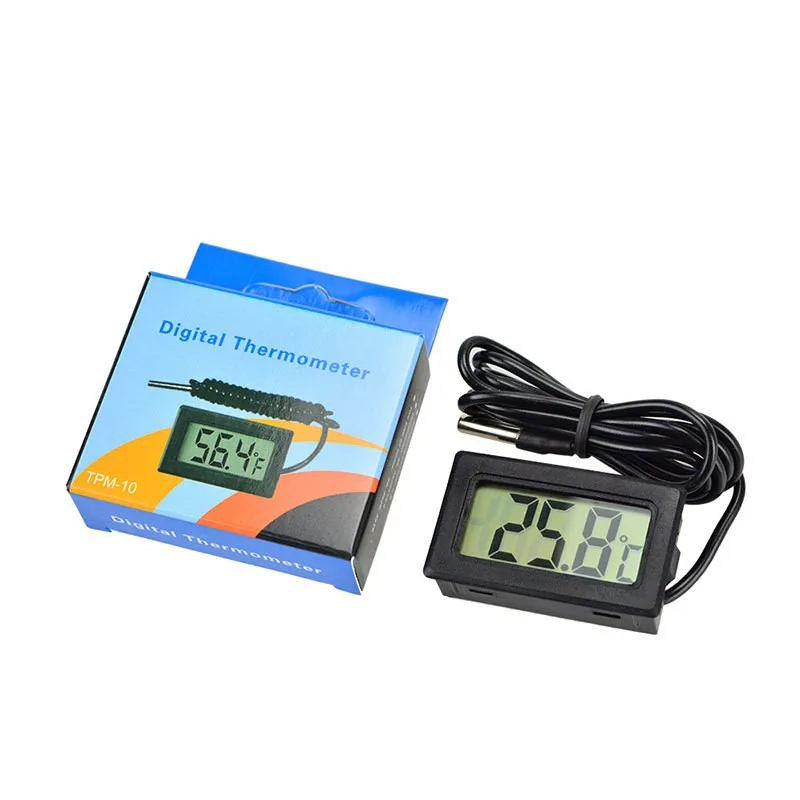 LCD Digital Thermometer Electronic Precision Sensor Temperature Measuring Tool Indoor Humidity Meter Gauge Instrument With Cable